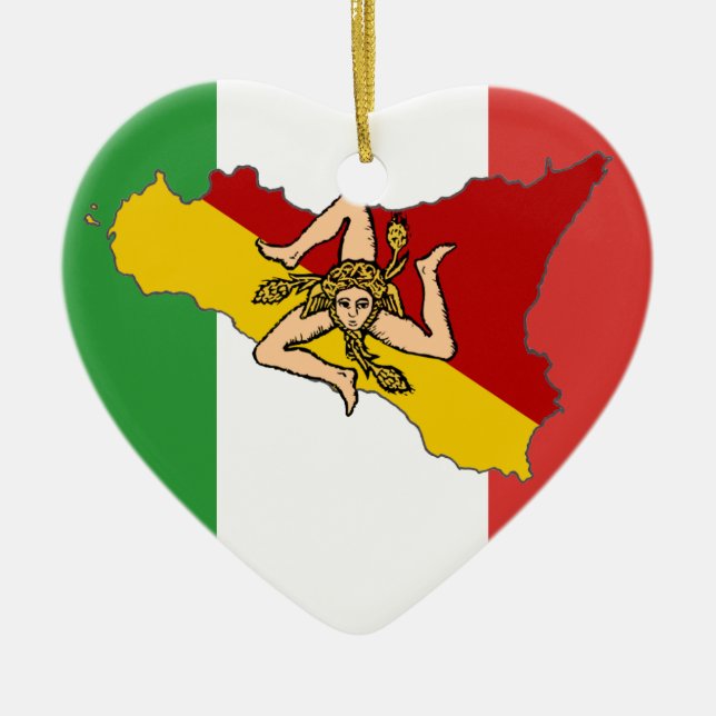 Italian Flag Sicily Ornament (Front)