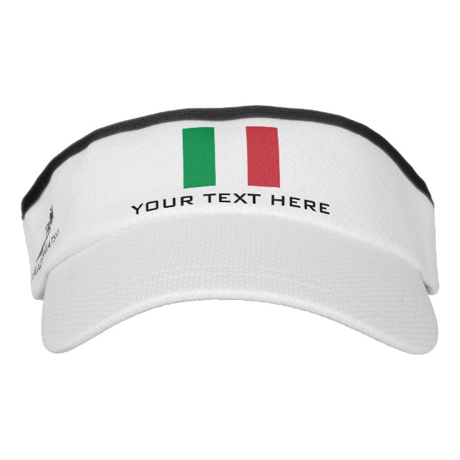 Italian flag sports sun visor cap hat for Italy (Front)