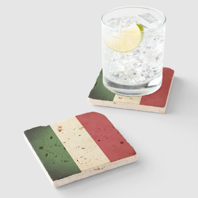 Italian Flag Stone Coaster (Side)
