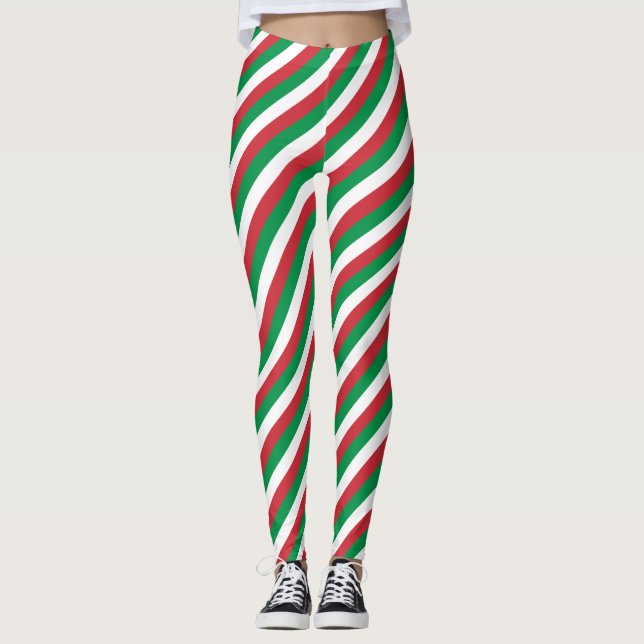 Italian flag stripe pattern leggings (Front)