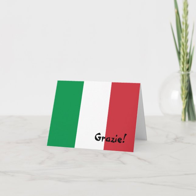 Italian Flag Thank You Card (Front)