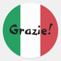 Italian Flag Thank You Grazie!