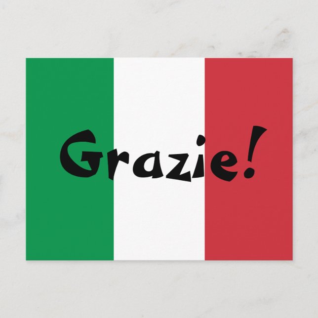 Italian Flag Thank You Postcard (Front)