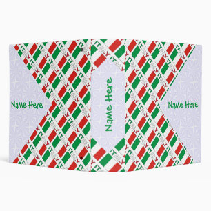 Italian Flag Tiled Personalized Heritage Design Binder