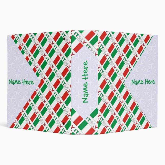 Italian Flag Tiled Personalized Heritage Design Binder (Background)