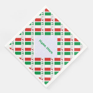 Italian Flag Tiled Personalized Heritage Design Napkin