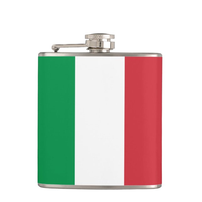 Italian Flag & travel Italy /sports fans Hip Flask (Front)
