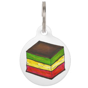 Italian Flag Tricolor Rainbow Seven Layer Cookie Pet Tag