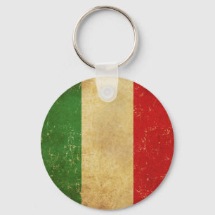 Italian Flag Vintage Grunge Keychain