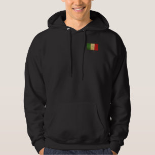 Italian Flag Vintage Grunge Men's Black Hoodie