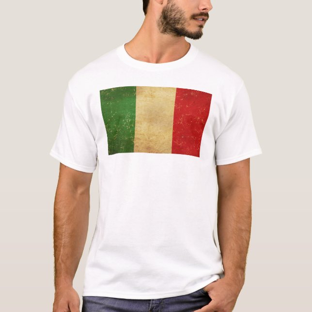 Italian Flag Vintage Grunge Men's White T-Shirt (Front)