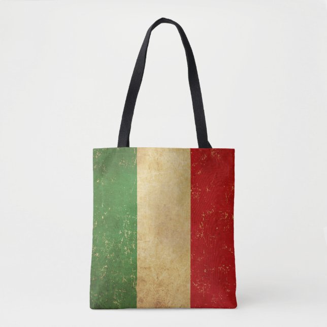 Italian Flag Vintage Grunge Tote Bag (Front)