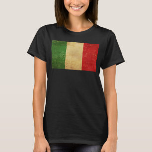 Italian Flag Vintage Grunge Women's Black T-Shirt