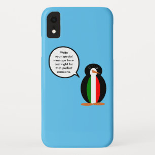 Italian Flag Wildlife Penguin Personalized Gift iPhone XR Case