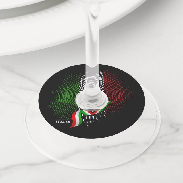 Italian flag wine glass tag (Close Up)