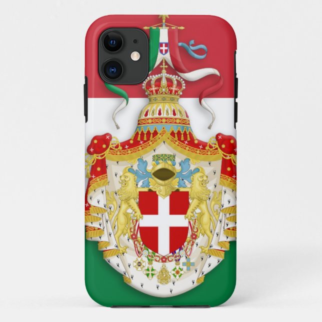 Italian Flag with insignia of the Kingdom of Italy Case-Mate iPhone Case (Back)