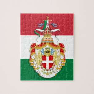 Italian Flag with insignia of the Kingdom of Italy Jigsaw Puzzle