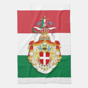 Italian Flag with insignia of the Kingdom of Italy Kitchen Towel