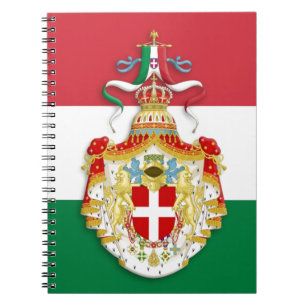 Italian Flag with insignia of the Kingdom of Italy Notebook