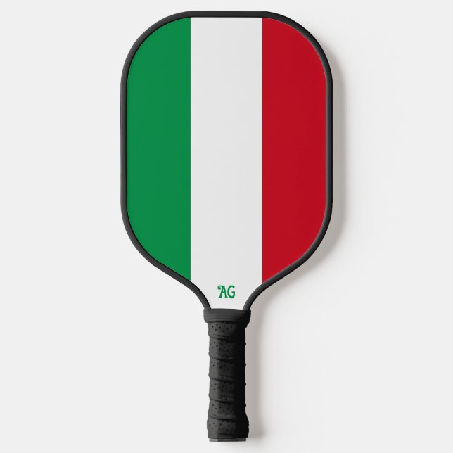 Italian Flag with Your Initials  Pickleball Paddle (Front)