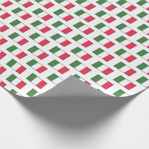 Italian Flags Repeat on White Wrapping Paper