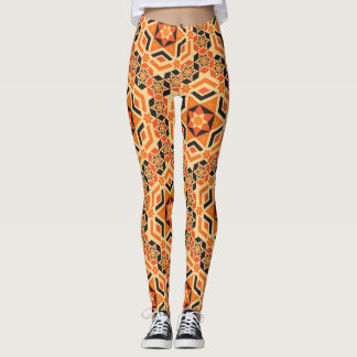 Italian floor geometric pattern, vintage mosaic. leggings
