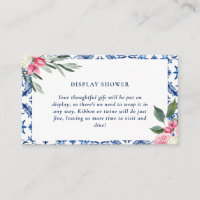 Italian Floral Bridal Shower Enclosure Card