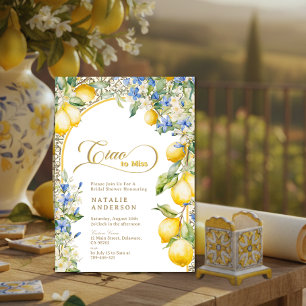 Italian Floral Lemon Ciao To Miss Bridal Shower Invitation