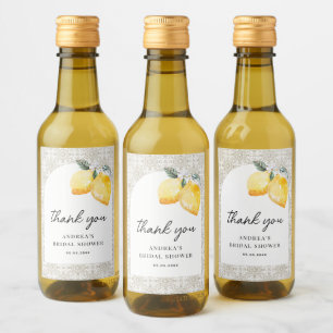 Italian Floral & Tile Bridal Shower Thank You Wine Label