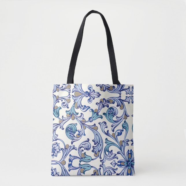 Italian Florentine Flourishes Pattern Tote Bag (Front)