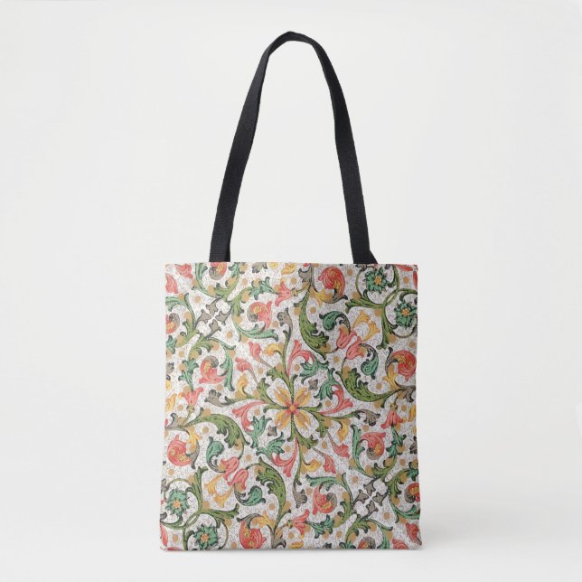 Italian Florentine Flourishes Pattern Tote Bag (Front)