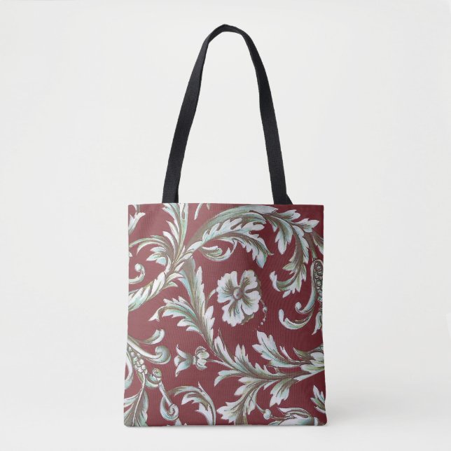 Italian Florentine Flourishes Pattern Tote Bag (Front)