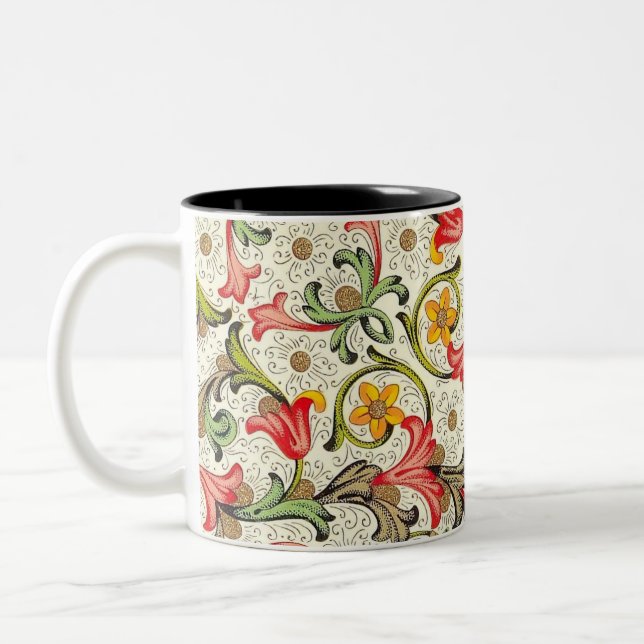Italian Florentine Flourishes Two-Tone Coffee Mug (Left)