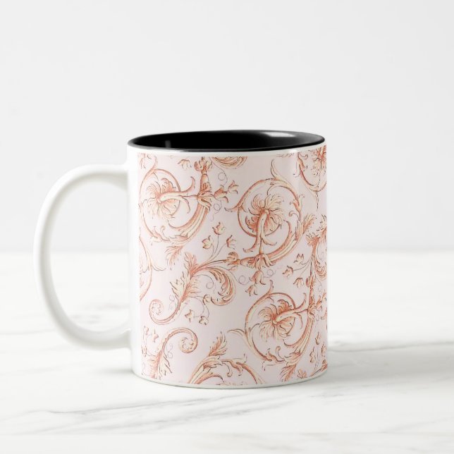 Italian Florentine Flourishes Two-Tone Coffee Mug (Left)