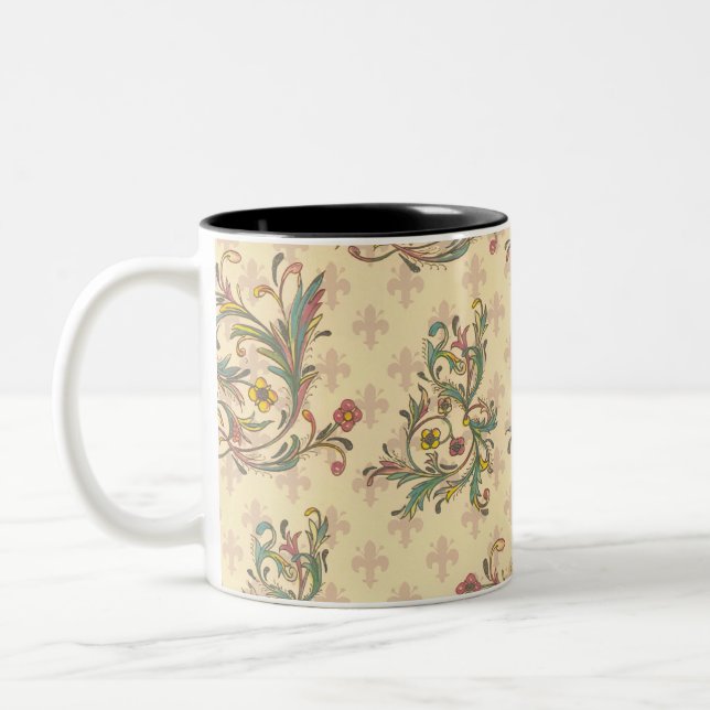 Italian Florentine Flourishes Two-Tone Coffee Mug (Left)