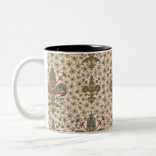Italian Florentine Flourishes Two-Tone Coffee Mug (Left)