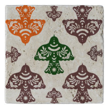 Italian folk art retro backsplash colourful kitche