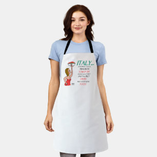 Italian Food and Women Funny All-Over Print Apron