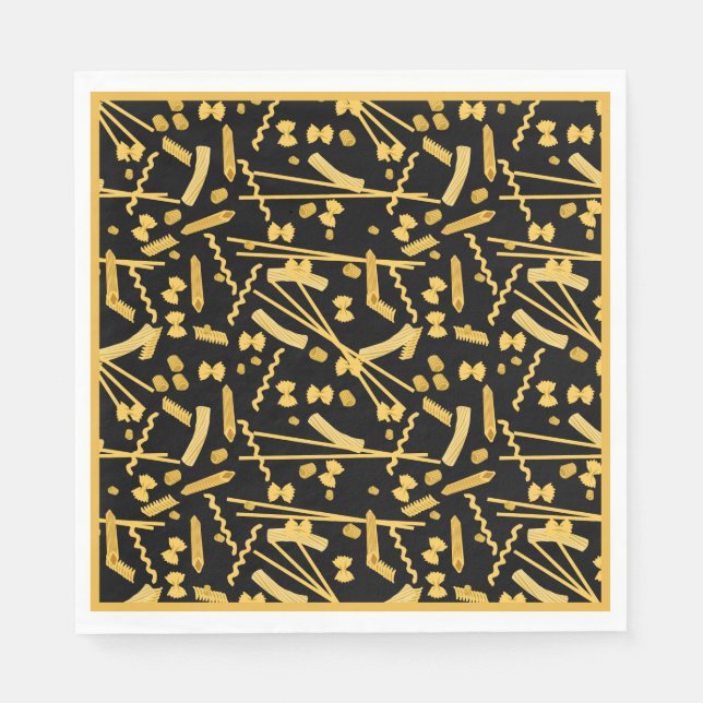 Italian food, pasta pattern napkin (Front)