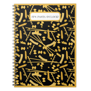 Italian food, pasta pattern notebook