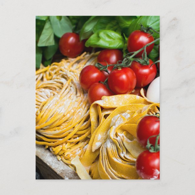Italian Food Pasta Tomato Basil Postcard (Front)