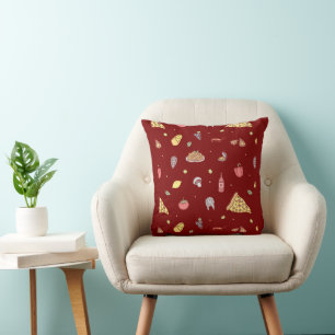 Italian food pattern. Seamless Italian foods Throw Pillow
