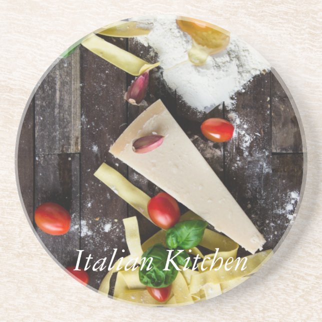 Italian Food Personalize Text Coaster (Front)