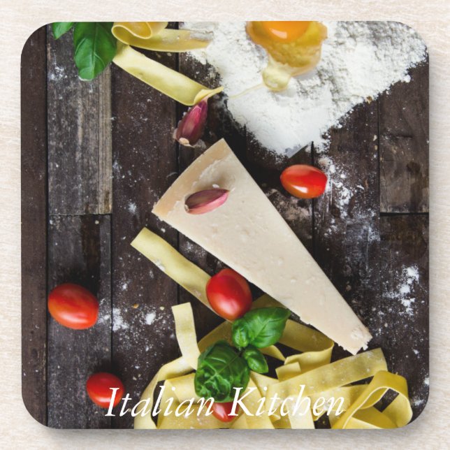 Italian Food Personalize Text Coaster (Front)