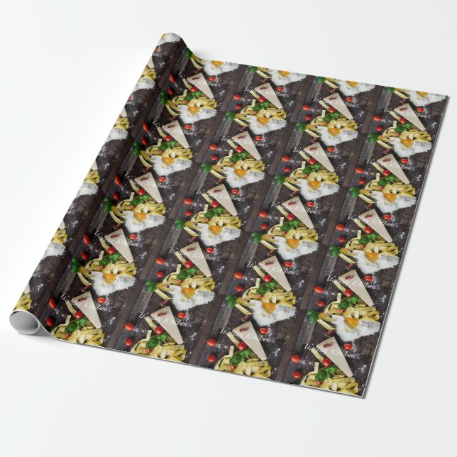 Italian Food Personalize Text Wrapping Paper (Unrolled)