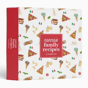 Italian Food Pizza Pasta Family Nonna Recipe Binder