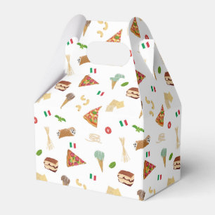 Italian Food Pizza Pasta Tiramisu Pattern Favor Box