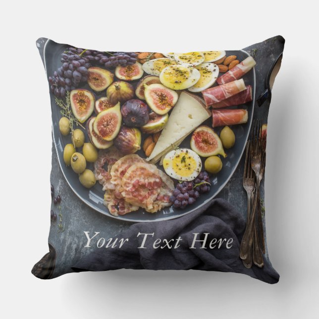 Italian Food Selection Throw Pillow (Front)