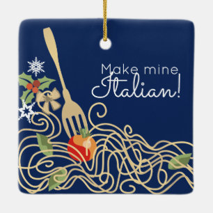 Italian food spaghetti pasta Christmas ornament