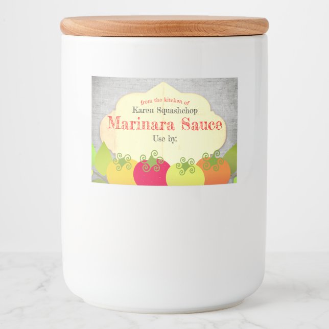 Italian food tomato basil sauce canning label (Front)